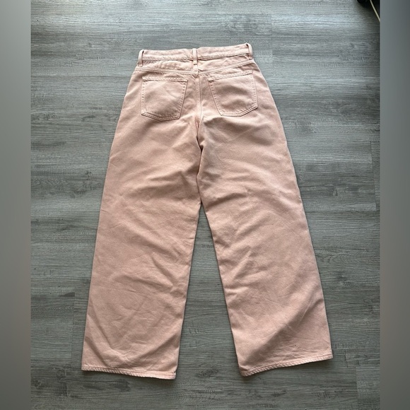 Beautiful peach color baggy wide leg old navy jeans Sz 4 - Picture 2 of 4